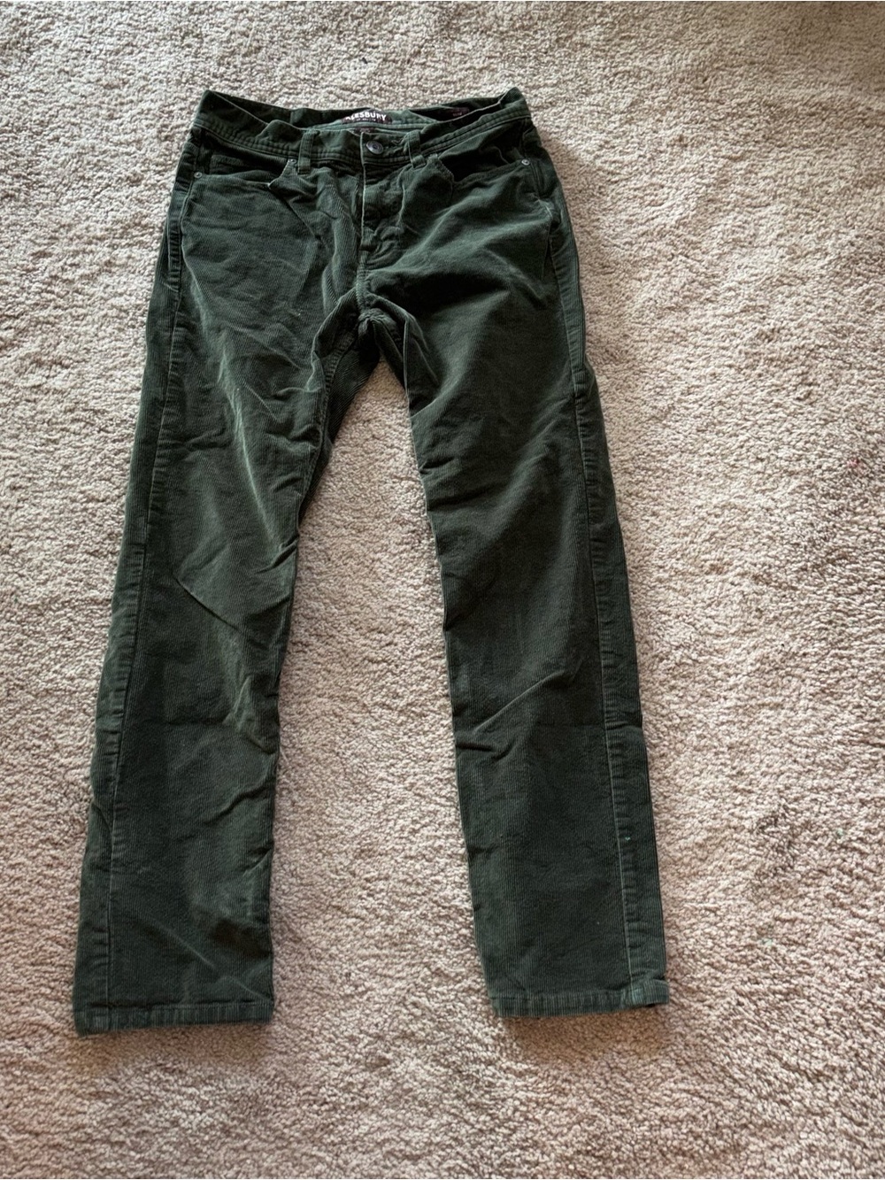 Alesbury 28x30 Men's Forest Green Corduroy Pants